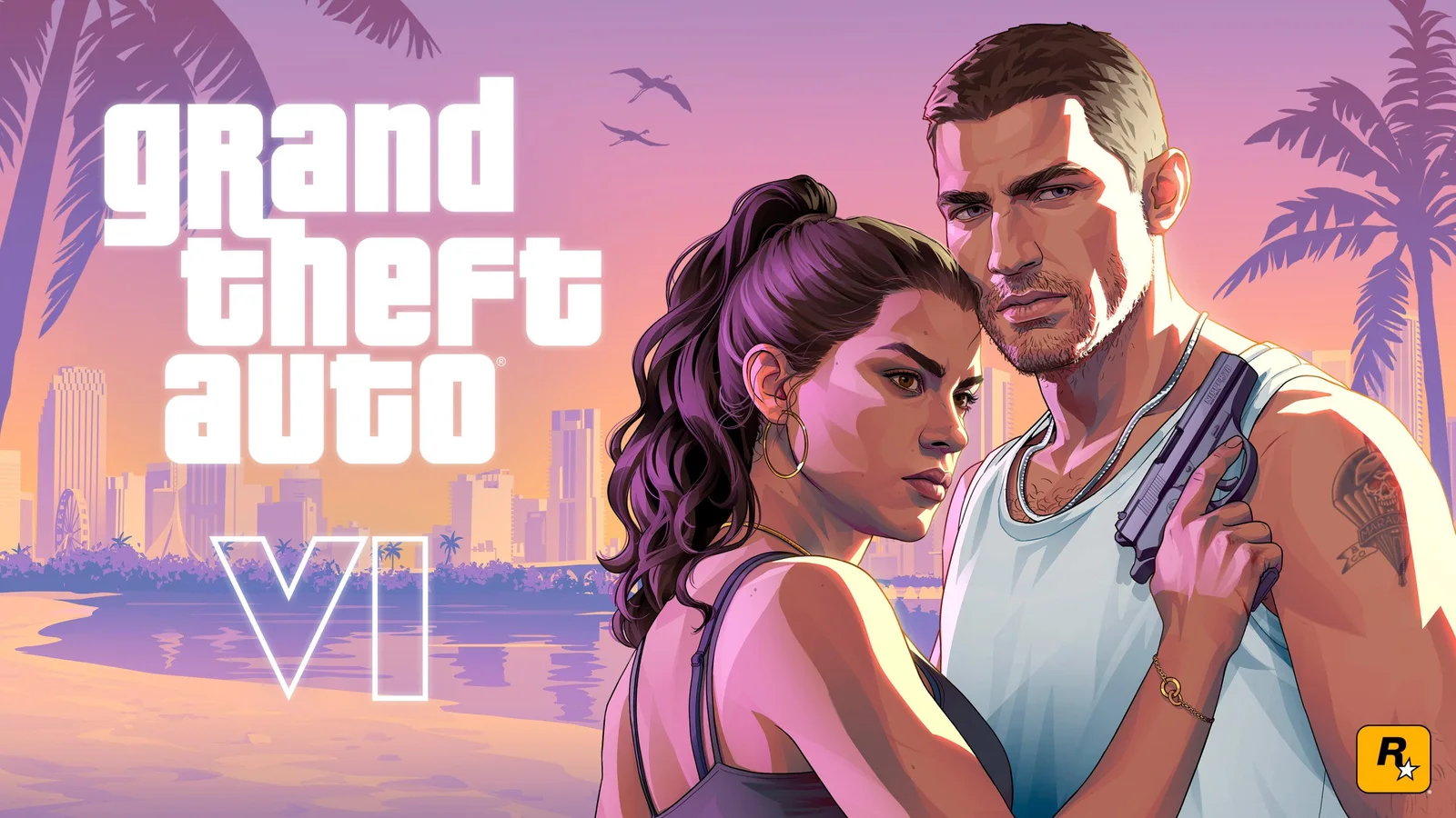 GTA 6 — Джейсон и Люсия, официальный арт Grand Theft Auto VI
